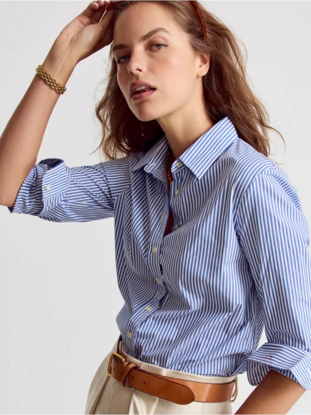 The Boyfriend Shirt by The Shirt- Blue and white stripe -Size L